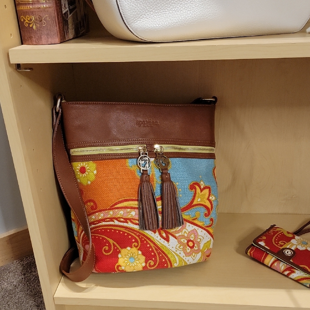 Spartina 449 Multicolor Bucket Purse with Brown Accents